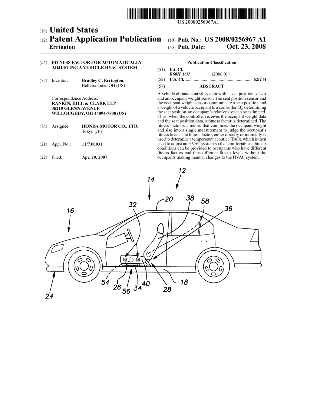 FITNESS FACTOR FOR AUTOMATICALLY ADJUSTING A VEHICLE HVAC SYSTEM - diagram, schematic, and image 01