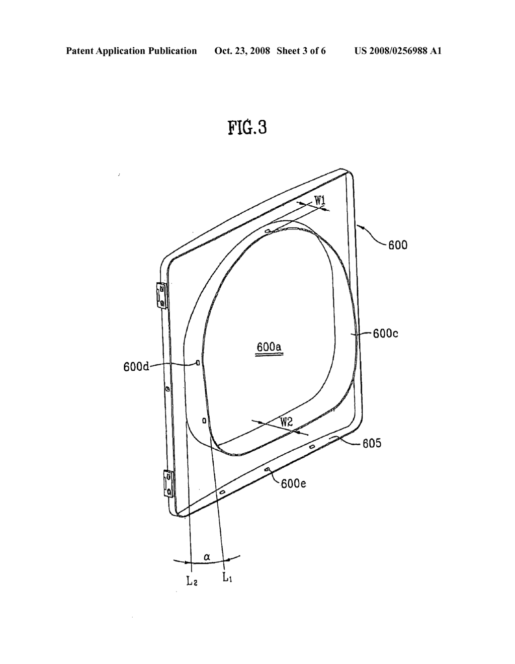 Door on drum type washing machine or laundry dryer - diagram, schematic, and image 04