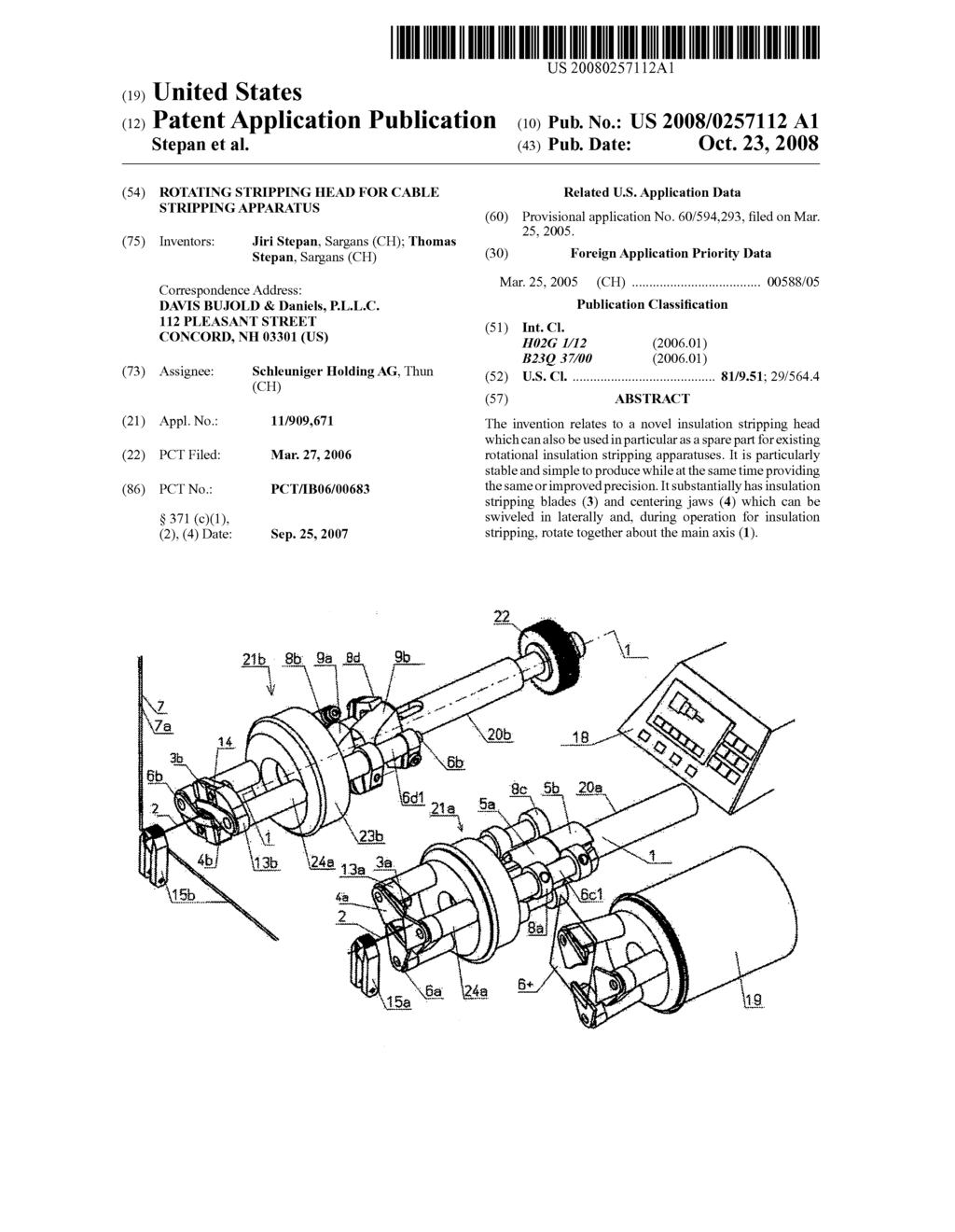 Rotating Stripping Head for Cable Stripping Apparatus - diagram, schematic, and image 01