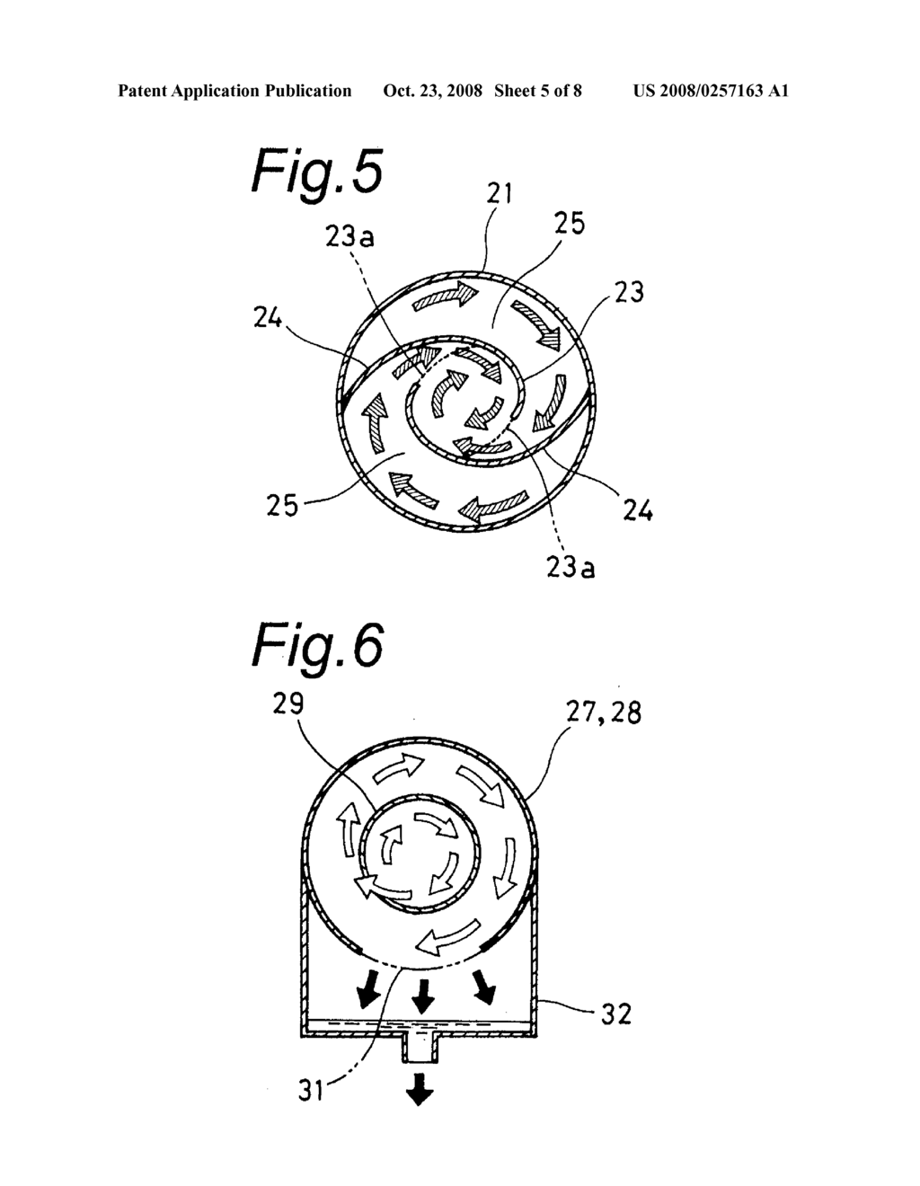 Gas-liquid separator, exhaust cleaner or air cleaner using the separator, and sterilizing air cleaner - diagram, schematic, and image 06