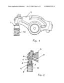 Connection device for connecting rocker, valve or injection assemblies in internal combustion engines diagram and image