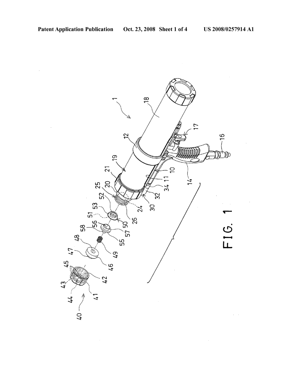 Pneumatic dispensing gun - diagram, schematic, and image 02