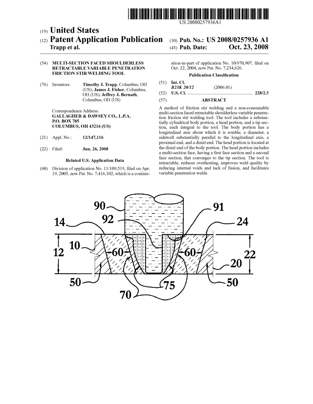 MULTI-SECTION FACED SHOULDERLESS RETRACTABLE VARIABLE PENETRATION FRICTION STIR WELDING TOOL - diagram, schematic, and image 01