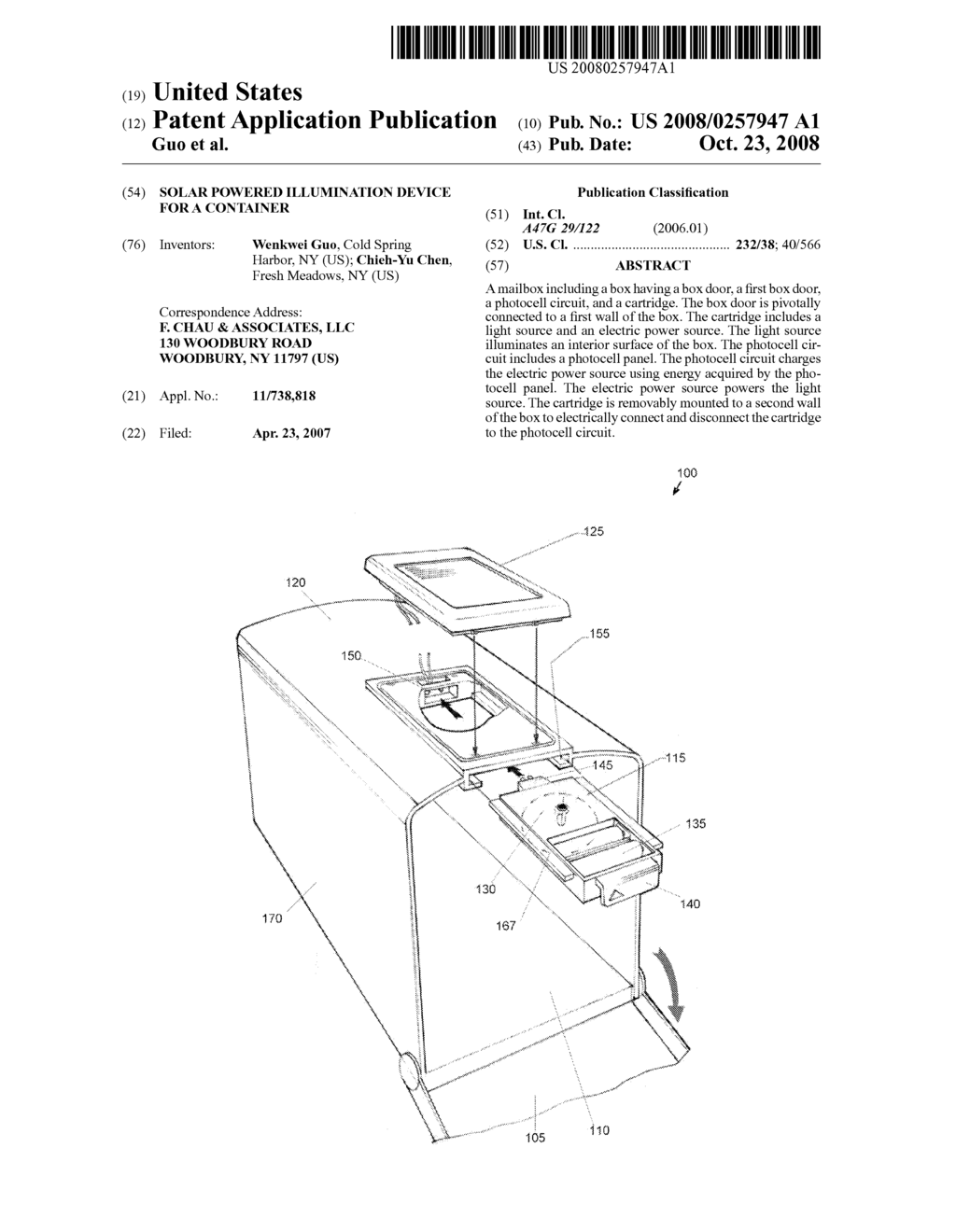 SOLAR POWERED ILLUMINATION DEVICE FOR A CONTAINER - diagram, schematic, and image 01