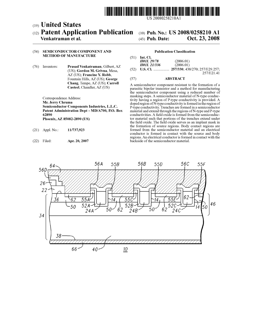 SEMICONDUCTOR COMPONENT AND METHOD OF MANUFACTURE - diagram, schematic, and image 01