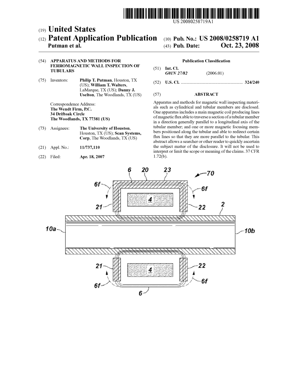 APPARATUS AND METHODS FOR FERROMAGNETIC WALL INSPECTION OF TUBULARS - diagram, schematic, and image 01