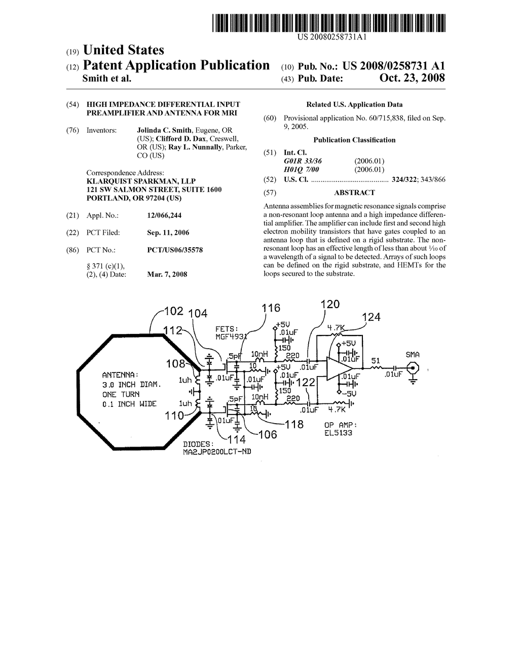 High Impedance Differential Input Preamplifier and Antenna for Mri - diagram, schematic, and image 01