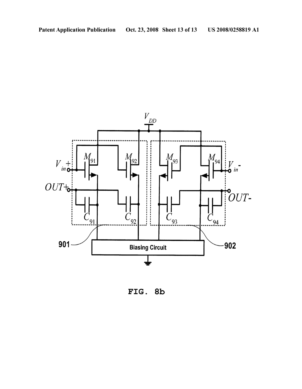 ACTIVE CIRCUIT HAVING IMPROVED LINEARITY USING MULTIPLE GATED TRANSISTOR - diagram, schematic, and image 14