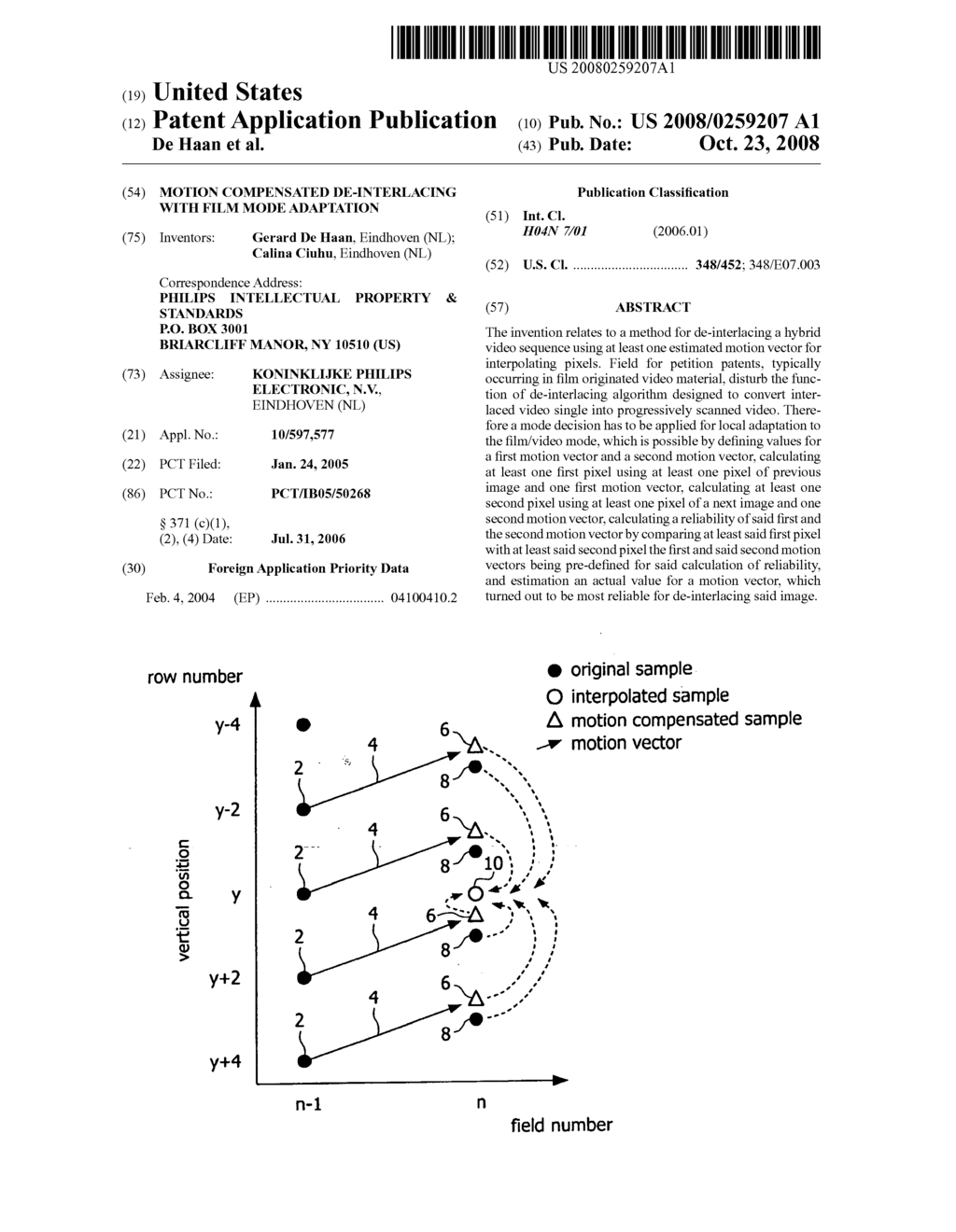 Motion Compensated De-Interlacing with Film Mode Adaptation - diagram, schematic, and image 01