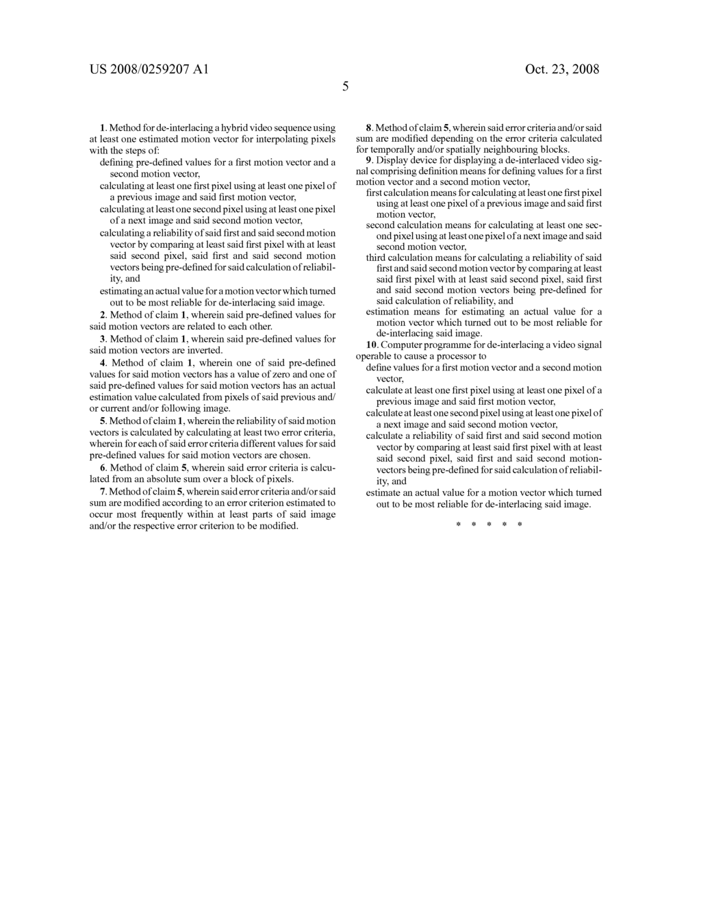 Motion Compensated De-Interlacing with Film Mode Adaptation - diagram, schematic, and image 12