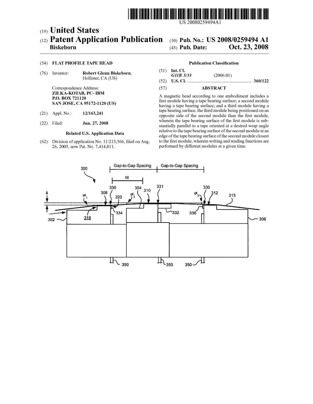 FLAT PROFILE TAPE HEAD - diagram, schematic, and image 01