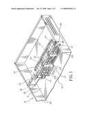 Computer housing shock absorber device for a vibration source frame diagram and image