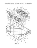 Computer housing shock absorber device for a vibration source frame diagram and image