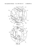 Computer housing shock absorber device for a vibration source frame diagram and image