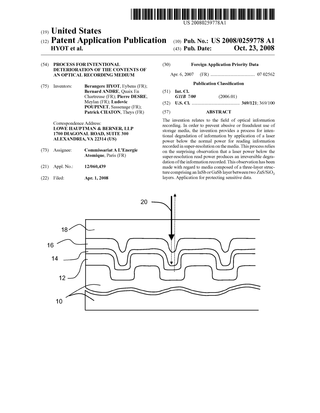 PROCESS FOR INTENTIONAL DETERIORATION OF THE CONTENTS OF AN OPTICAL RECORDING MEDIUM - diagram, schematic, and image 01