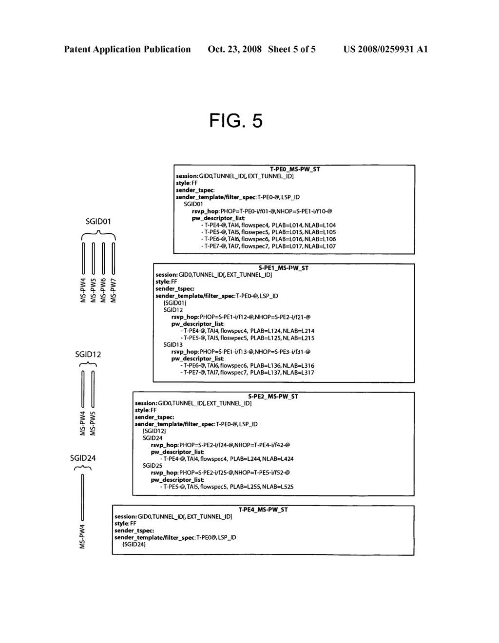 METHOD AND APPARATUS FOR RESERVING NETWORK RESOURCES FOR PSEUDO POINT-TO-POINT CONNECTIONS - diagram, schematic, and image 06