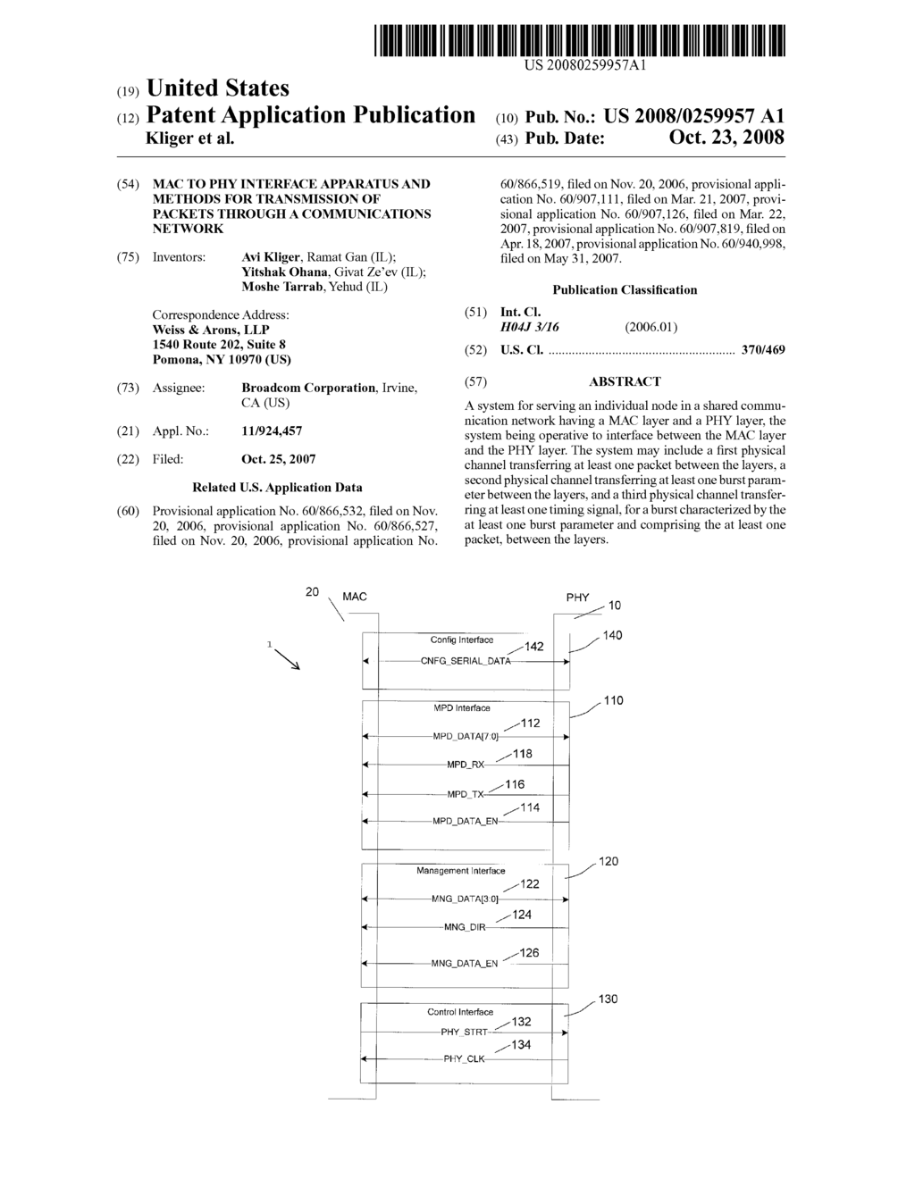 MAC TO PHY INTERFACE APPARATUS AND METHODS FOR TRANSMISSION OF PACKETS THROUGH A COMMUNICATIONS NETWORK - diagram, schematic, and image 01