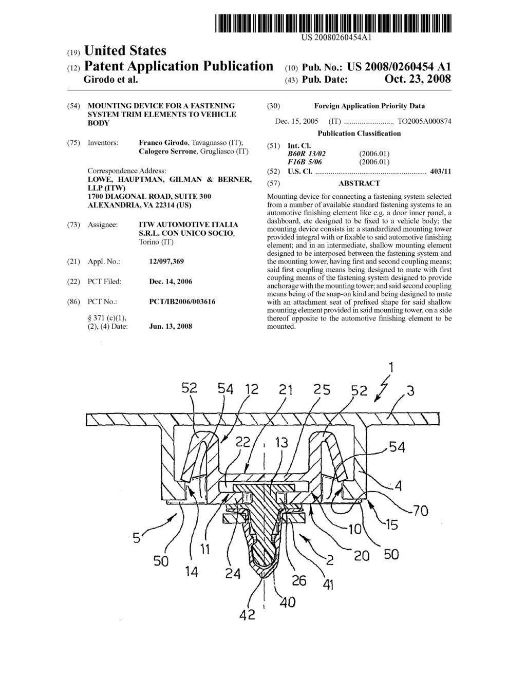 Mounting Device for a Fastening System Trim Elements to Vehicle Body - diagram, schematic, and image 01