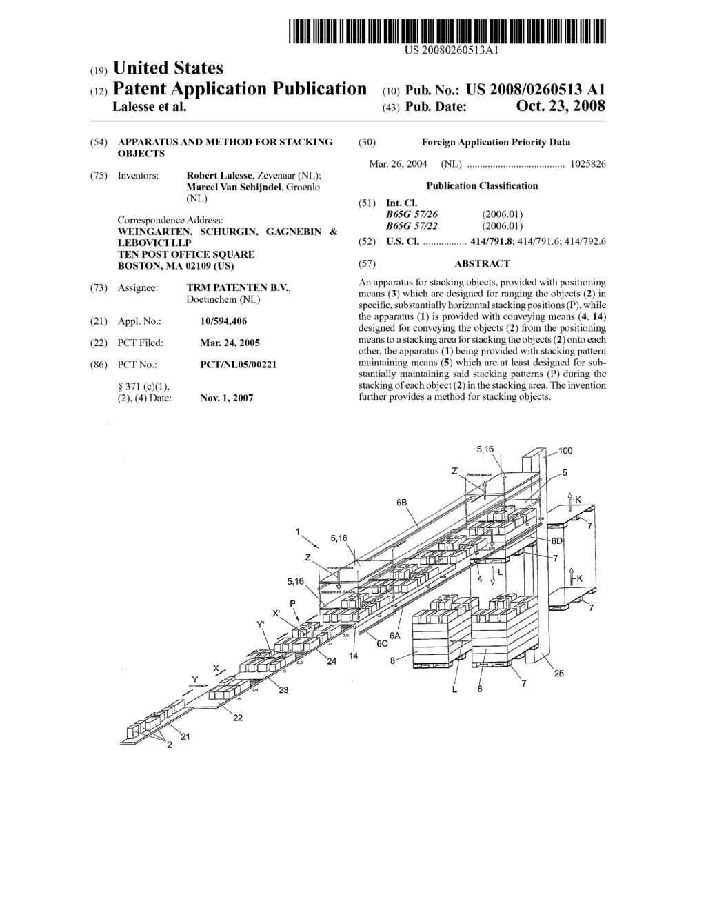 Apparatus and Method for Stacking Objects - diagram, schematic, and image 01