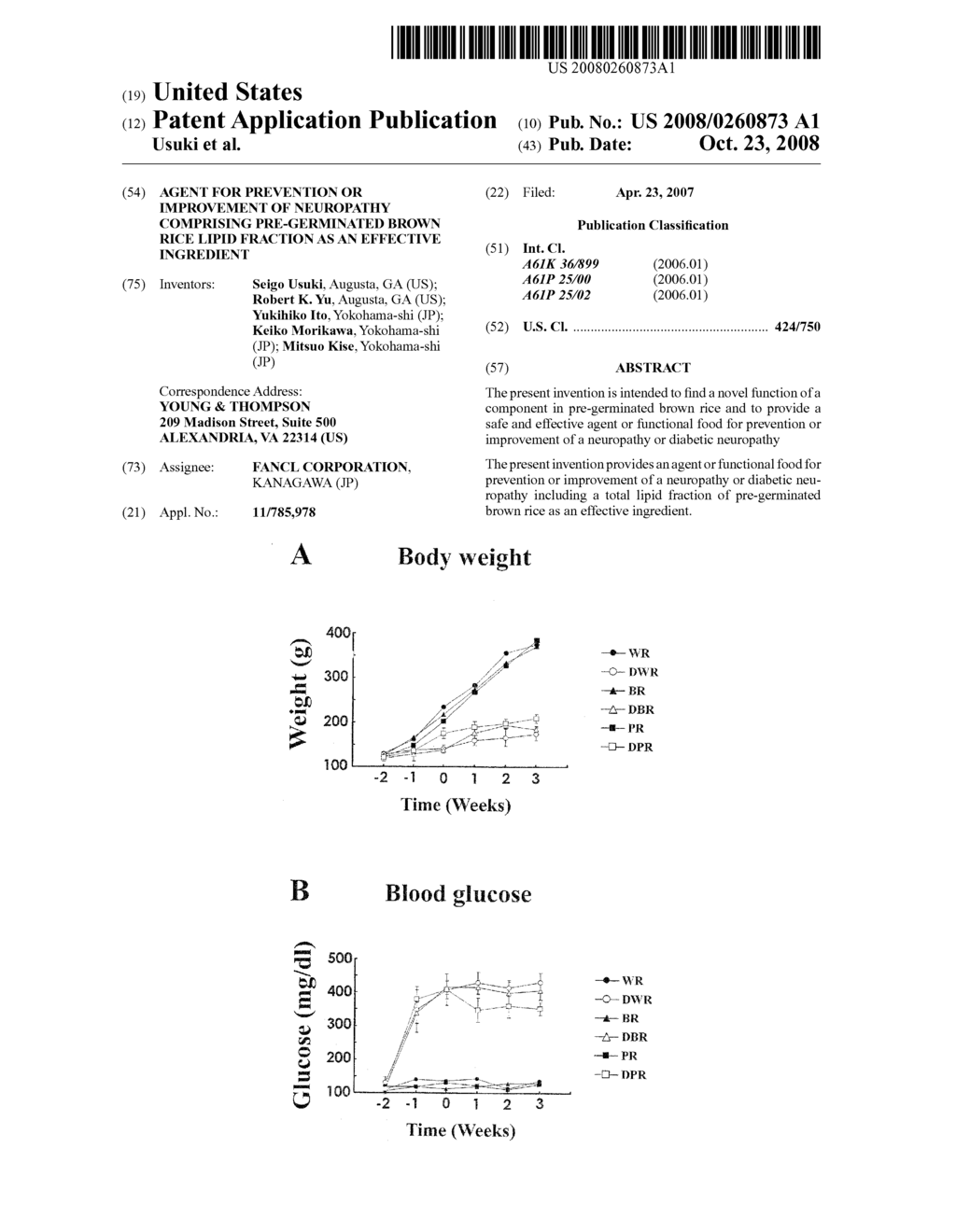 Agent for prevention or improvement of neuropathy comprising pre-germinated brown rice lipid fraction as an effective ingredient - diagram, schematic, and image 01