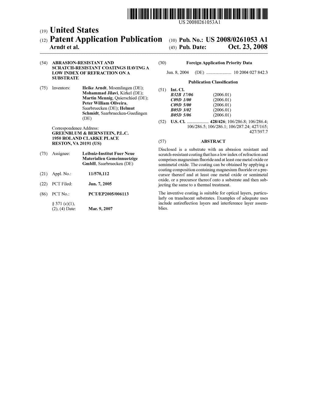 Abrasion-Resistant and Scratch-Resistant Coatings Having a Low Index of Refraction on a Substrate - diagram, schematic, and image 01