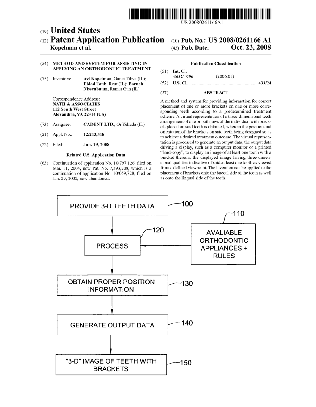 Method and system for assisting in applying an orthodontic treatment - diagram, schematic, and image 01