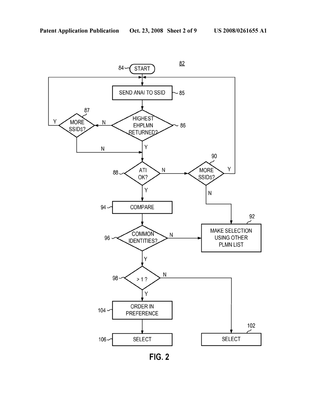 APPARATUS, AND ASSOCIATED METHOD, FOR FACILITATING NETWORK SELECTION USING ACCESS TECHNOLOGY INDICATOR - diagram, schematic, and image 03