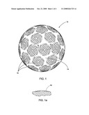 GOLF BALL DIMPLES WITH SPIRAL DEPRESSIONS diagram and image