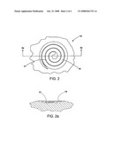 GOLF BALL DIMPLES WITH SPIRAL DEPRESSIONS diagram and image