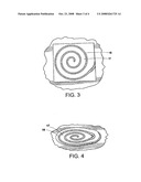 GOLF BALL DIMPLES WITH SPIRAL DEPRESSIONS diagram and image