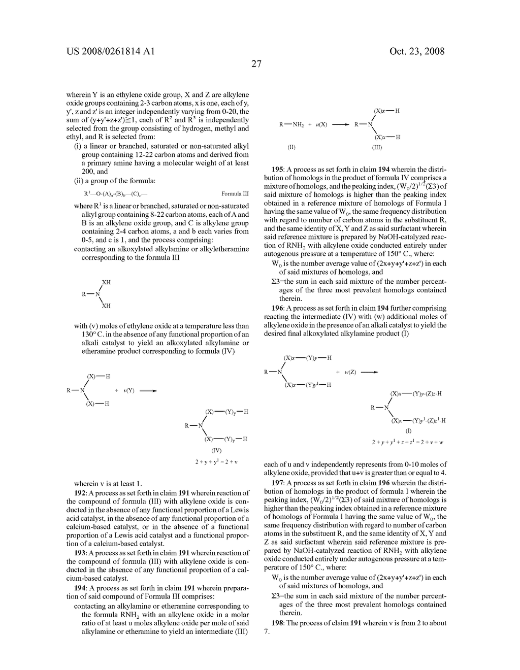 Alkoxylated Alkylamines/Alkyl Ether Amines With Peaked Distribution - diagram, schematic, and image 28