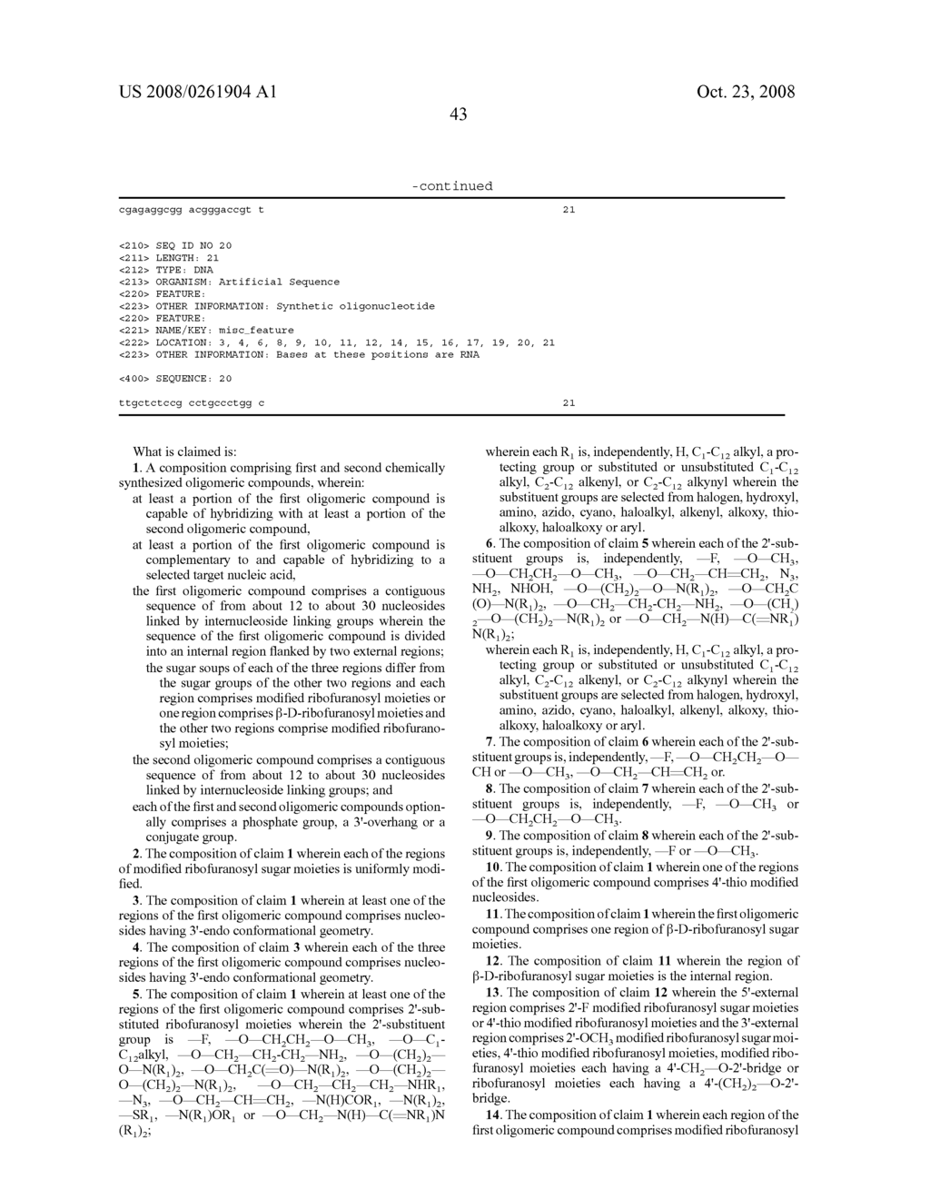 Chimeric Gapped Oligomeric Compounds - diagram, schematic, and image 44