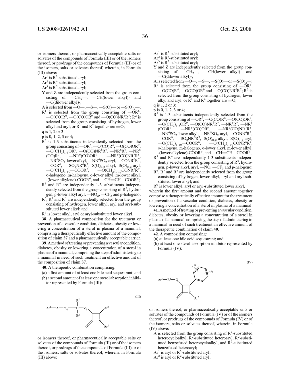 COMBINATIONS OF BILE ACID SEQUESTRANT(S) AND STEROL ABSORPTION INHIBITOR(S) AND TREATMENTS FOR VASCULAR INDICATIONS - diagram, schematic, and image 37