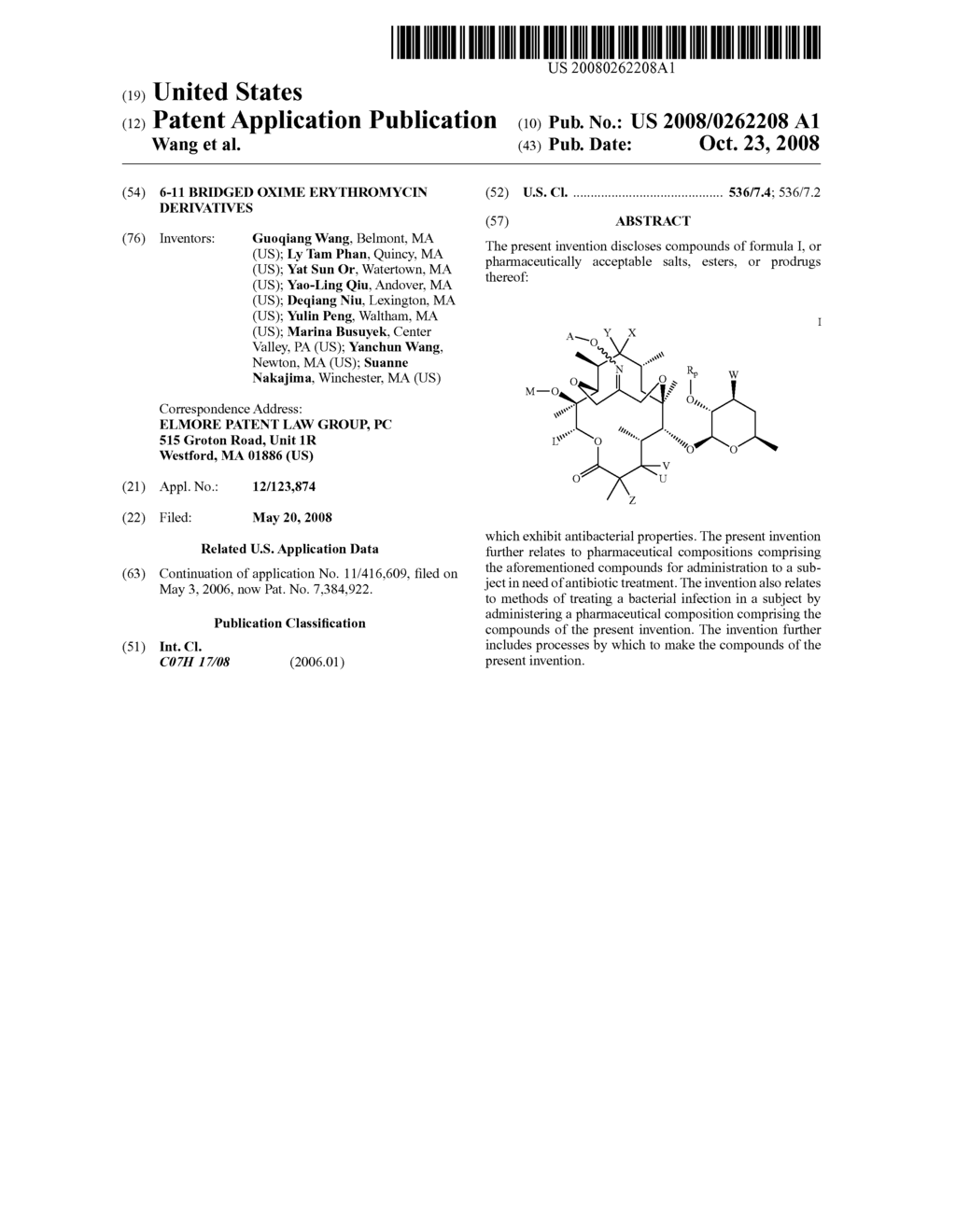 6-11 Bridged Oxime Erythromycin Derivatives - diagram, schematic, and image 01