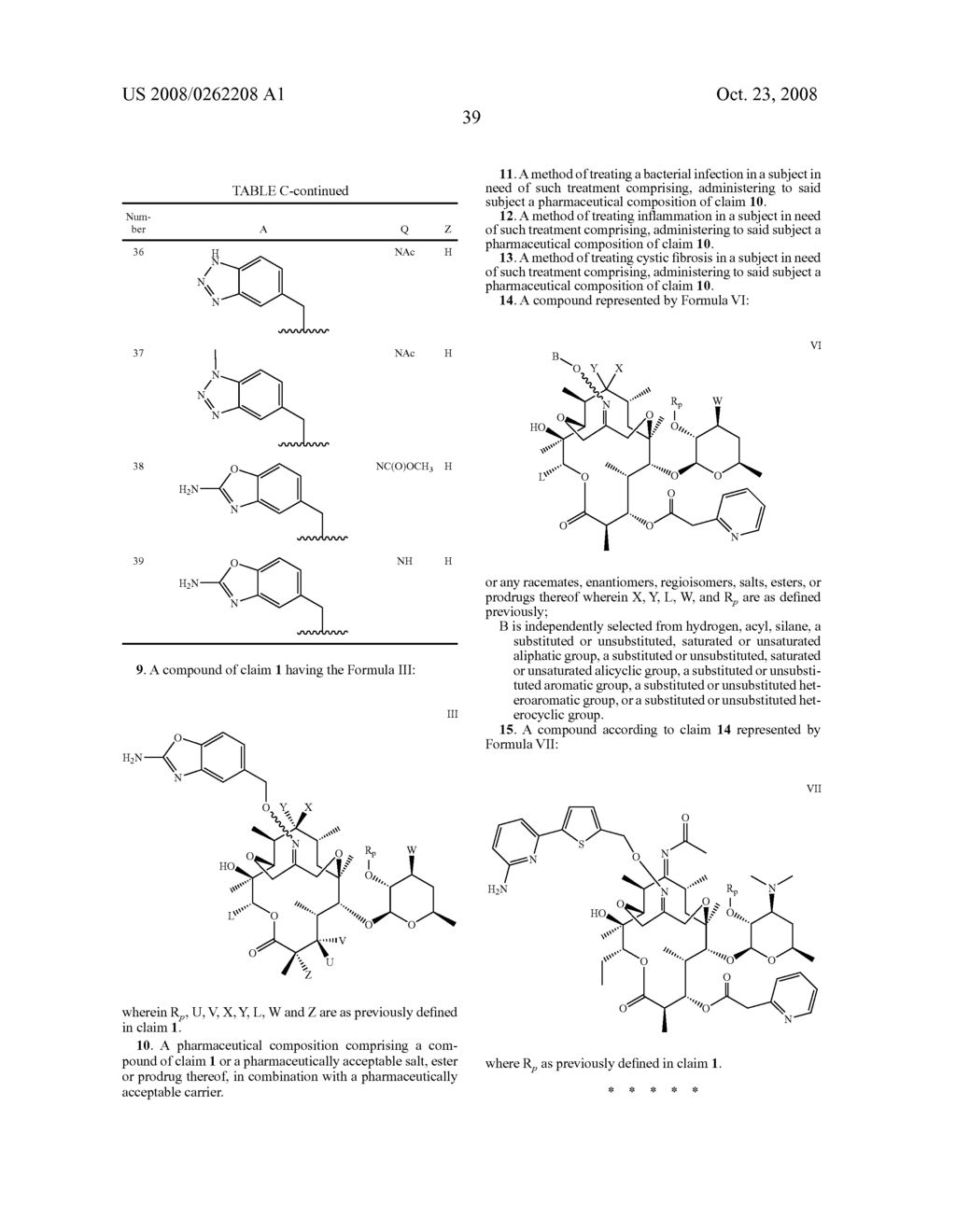 6-11 Bridged Oxime Erythromycin Derivatives - diagram, schematic, and image 40