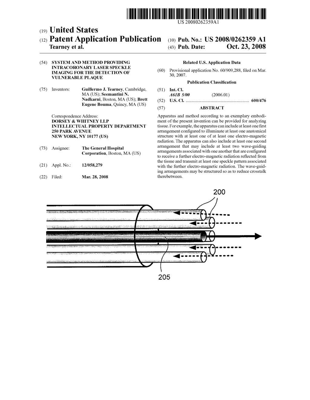 SYSTEM AND METHOD PROVIDING INTRACORONARY LASER SPECKLE IMAGING FOR THE DETECTION OF VULNERABLE PLAQUE - diagram, schematic, and image 01