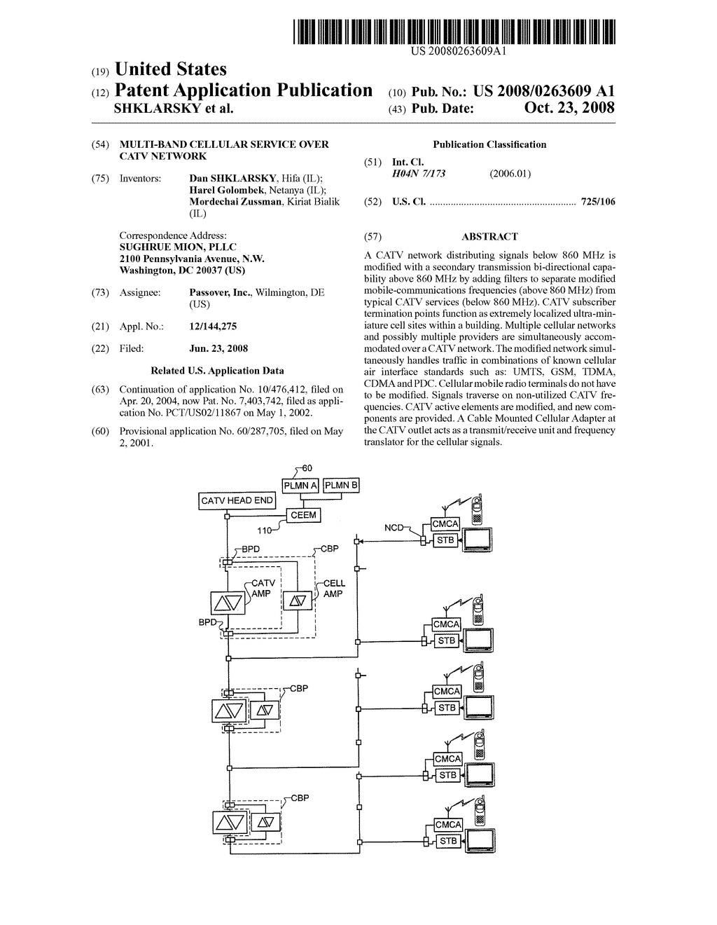 MULTI-BAND CELLULAR SERVICE OVER CATV NETWORK - diagram, schematic, and image 01