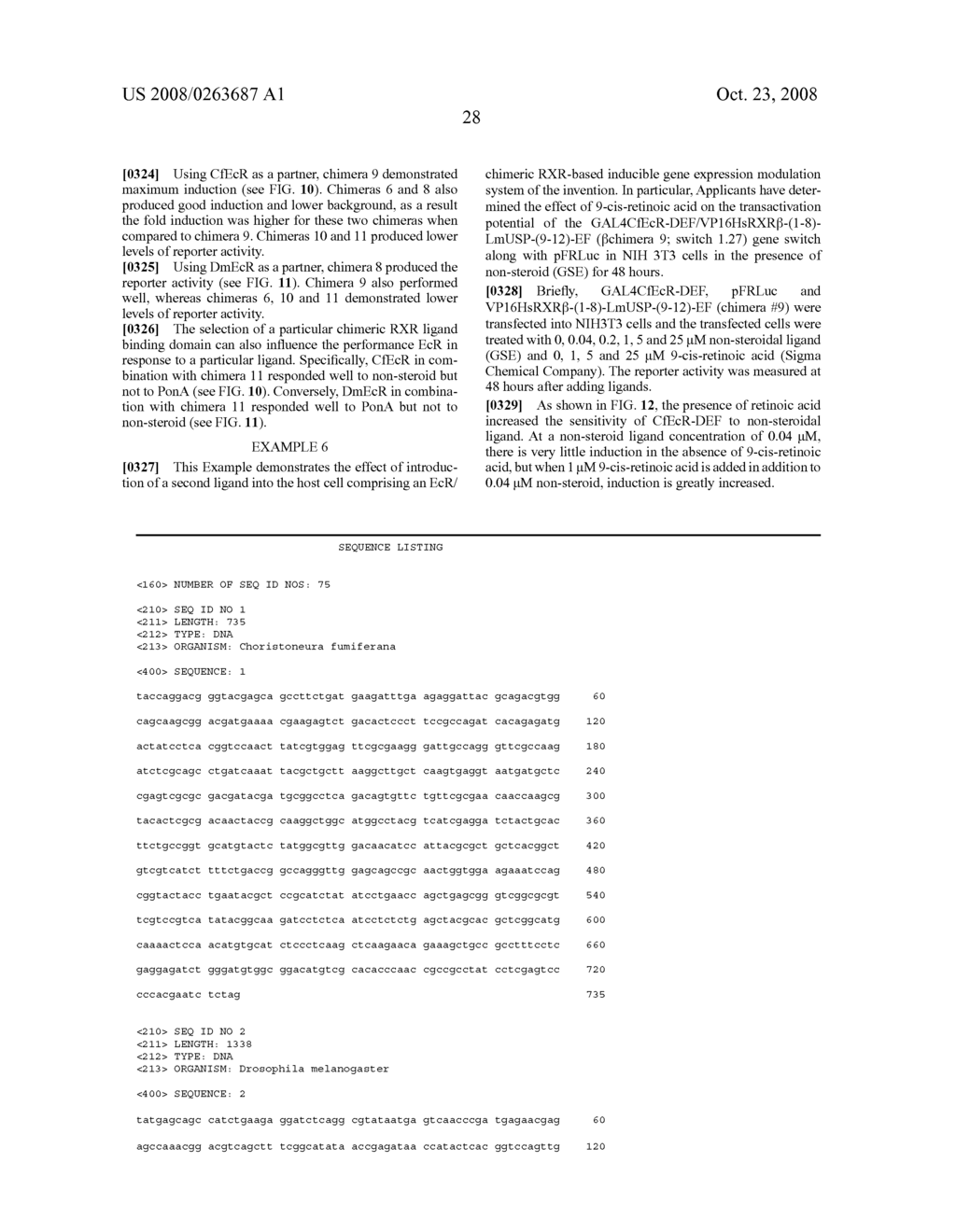 CHIMERIC RETINOID X RECEPTORS AND THEIR USE IN A NOVEL ECDYSONE RECEPTOR-BASED INDUCIBLE GENE EXPRESSION SYSTEM - diagram, schematic, and image 38