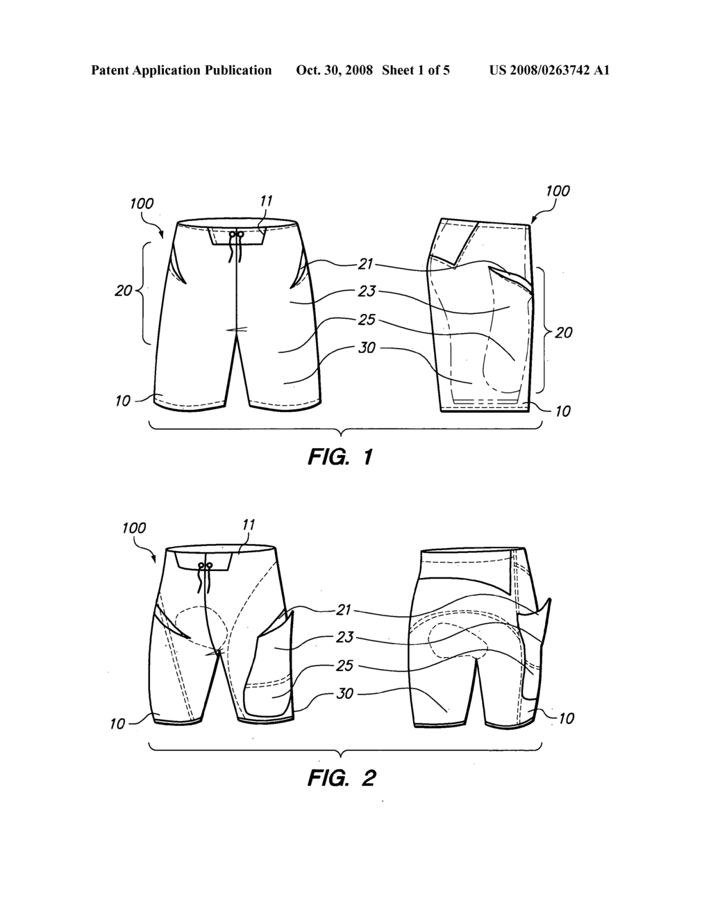 Lower body garments with secured tunnel pocket system - diagram, schematic, and image 02