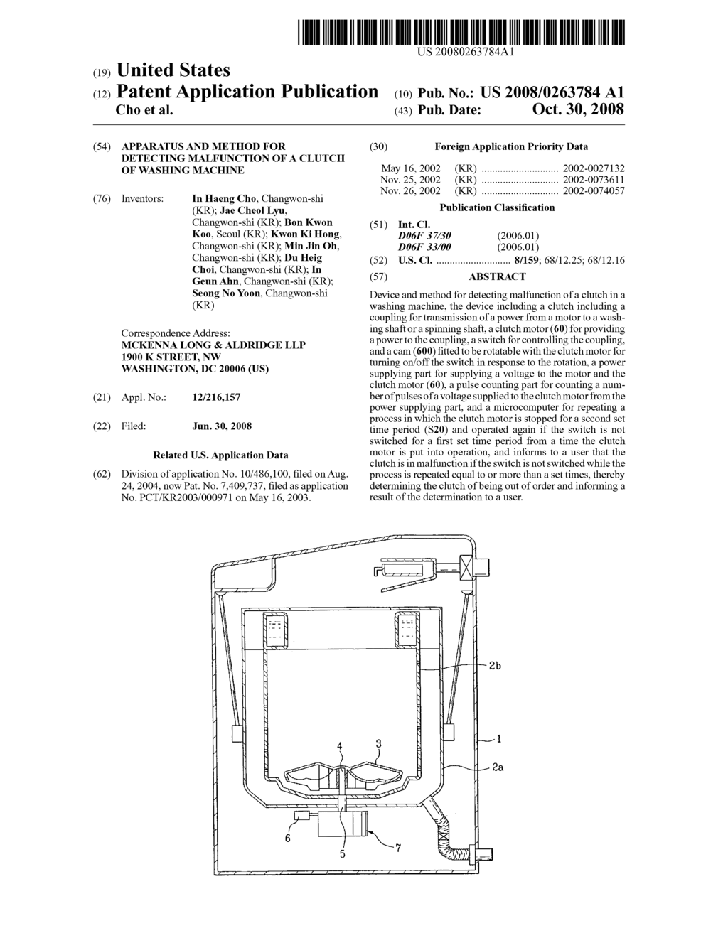 Apparatus and method for detecting malfunction of a clutch of washing machine - diagram, schematic, and image 01