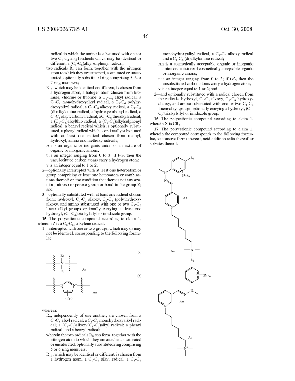 Polycationic monochromophoric hydrazone compounds, dye compositions comprising such polycationic compounds and dyeing process using them - diagram, schematic, and image 47