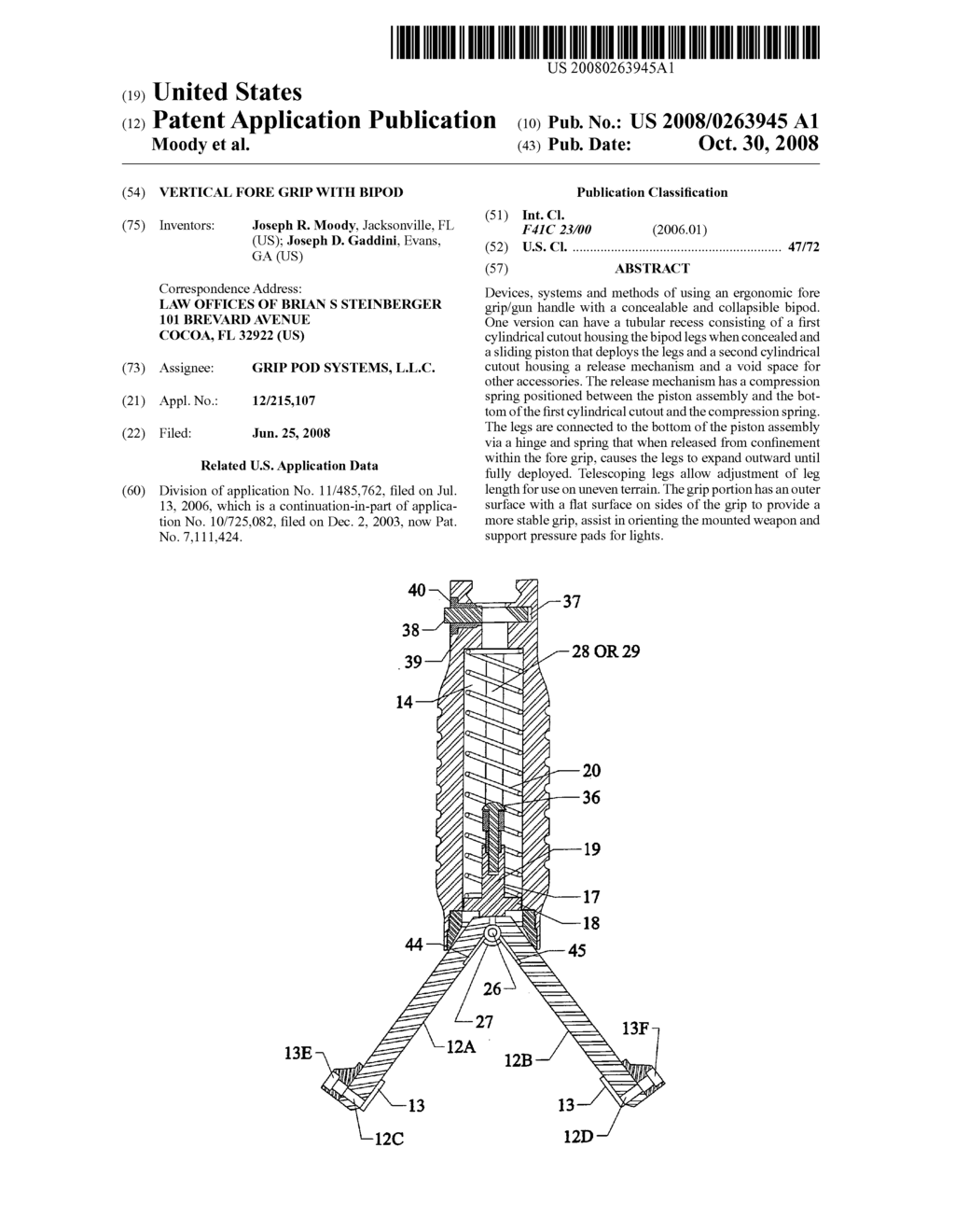 Vertical fore grip with bipod - diagram, schematic, and image 01