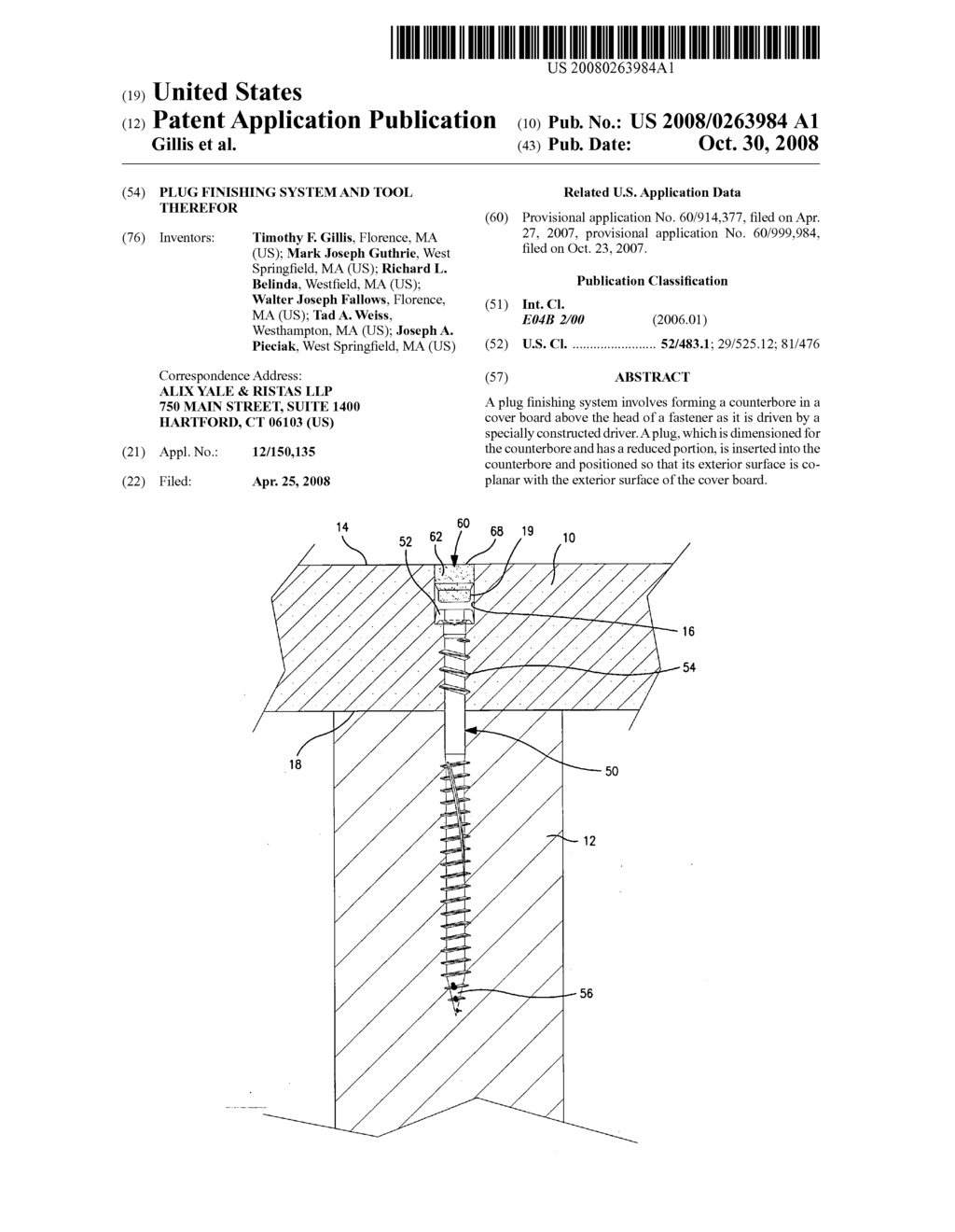 Plug finishing system and tool therefor - diagram, schematic, and image 01