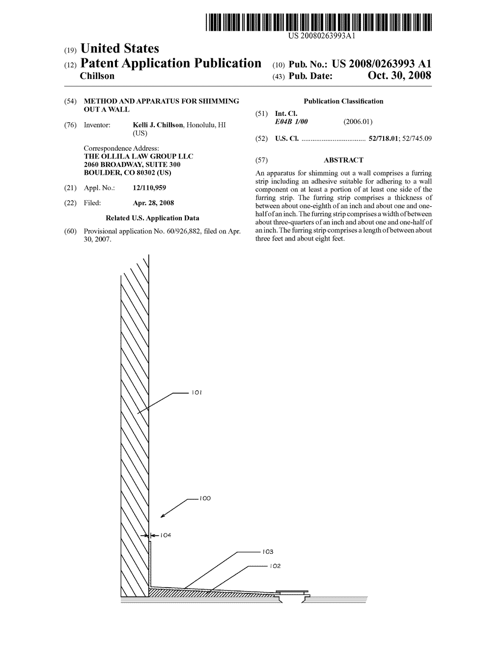 METHOD AND APPARATUS FOR SHIMMING OUT A WALL - diagram, schematic, and image 01