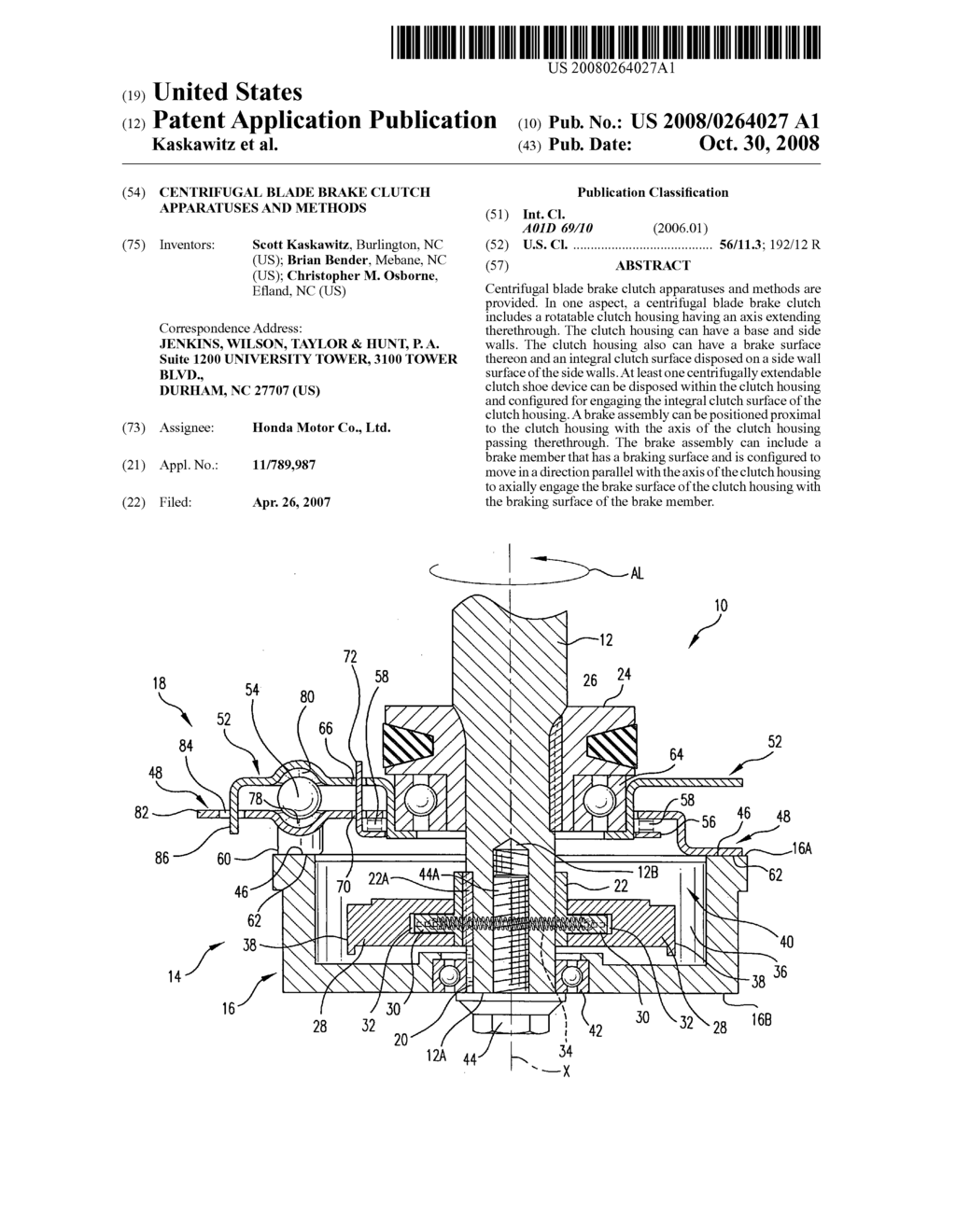 Centrifugal blade brake clutch apparatuses and methods - diagram, schematic, and image 01