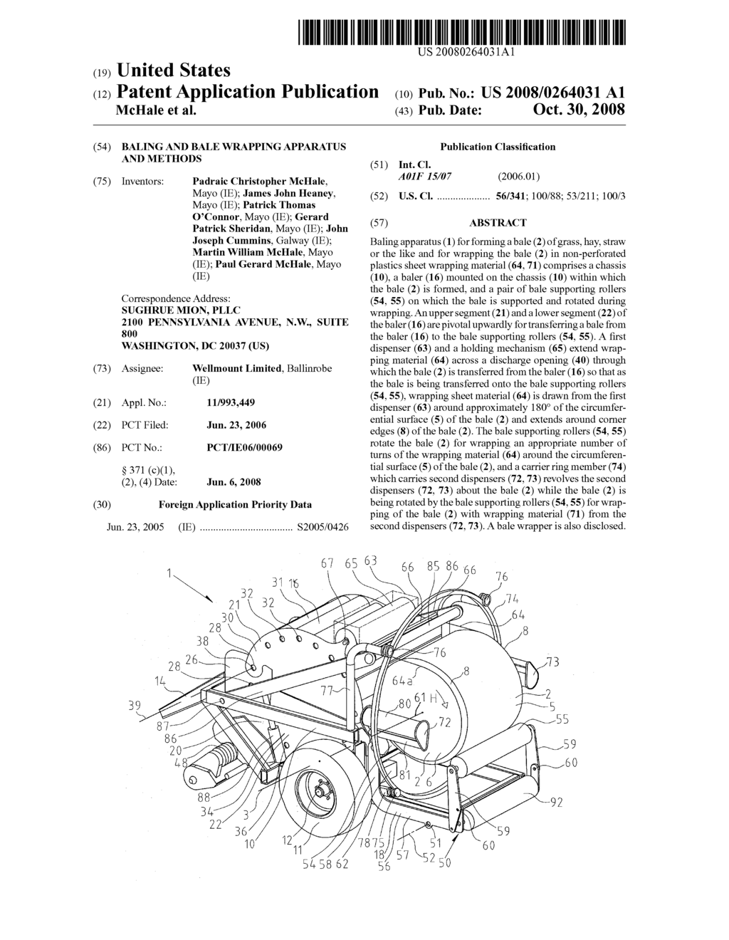 Baling and Bale Wrapping Apparatus and Methods - diagram, schematic, and image 01