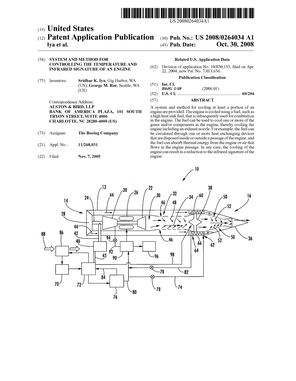 SYSTEM AND METHOD FOR CONTROLLING THE TEMPERATURE AND INFRARED SIGNATURE OF AN ENGINE - diagram, schematic, and image 01