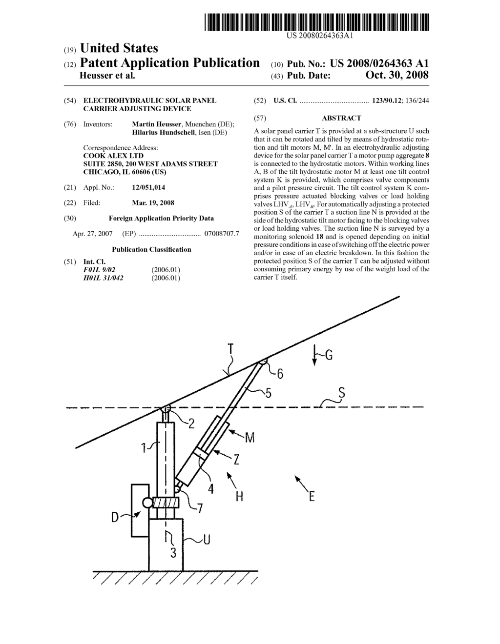 Electrohydraulic Solar Panel Carrier Adjusting Device - diagram, schematic, and image 01