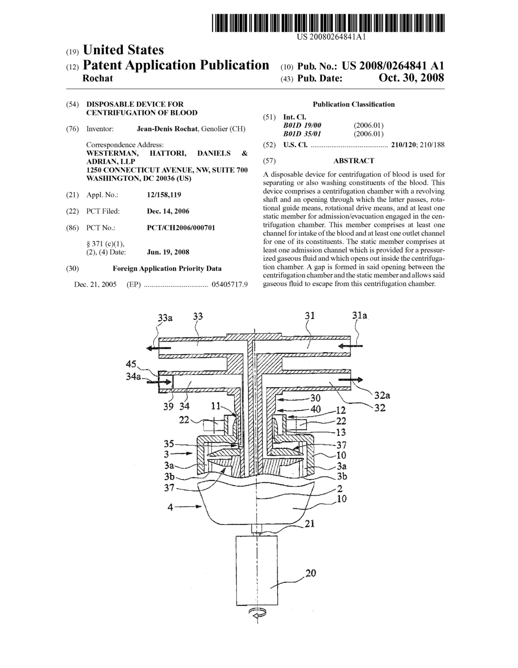 Disposable Device for Centrifugation of Blood - diagram, schematic, and image 01