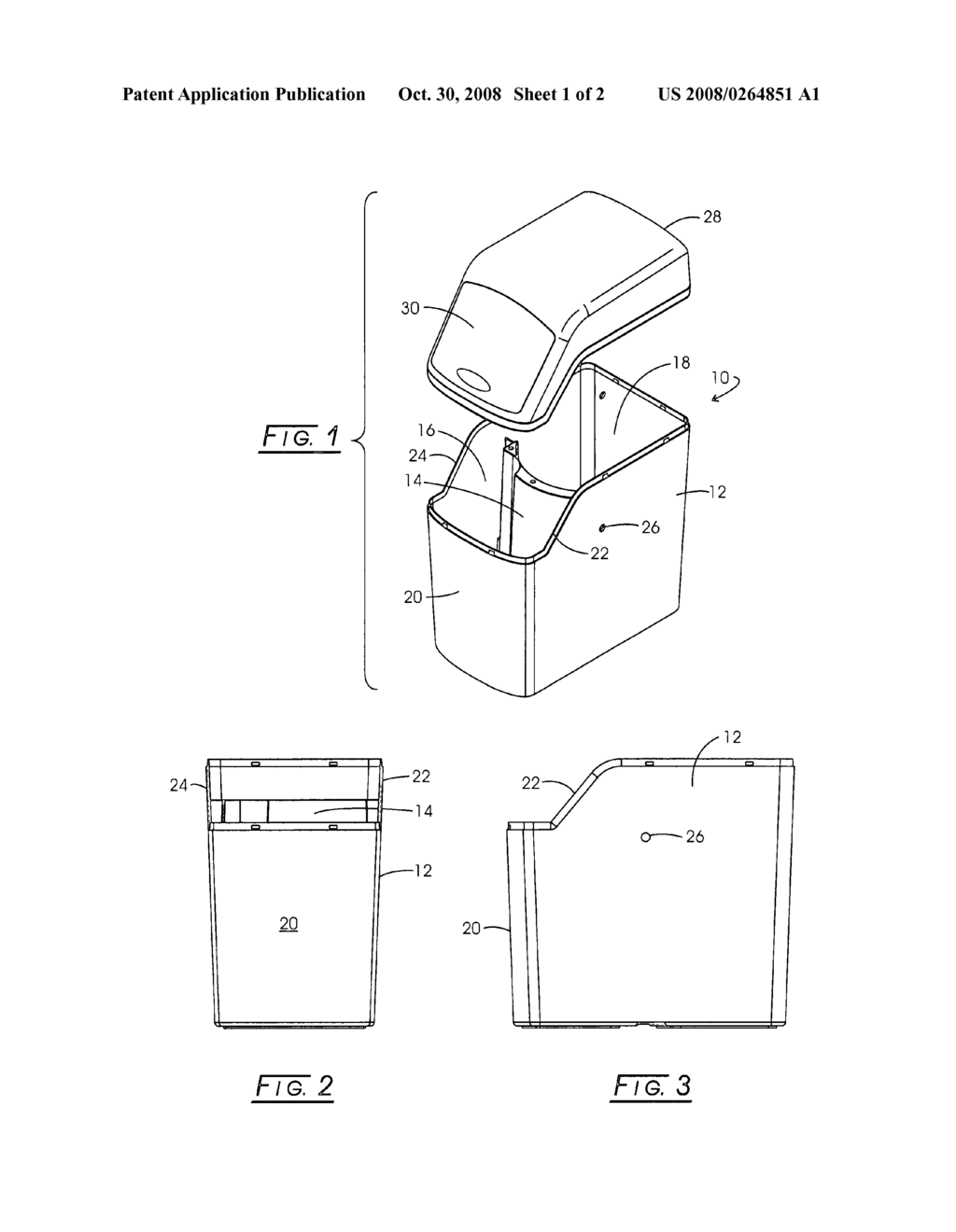 Dual compartment, single cabinet water softener - diagram, schematic, and image 02